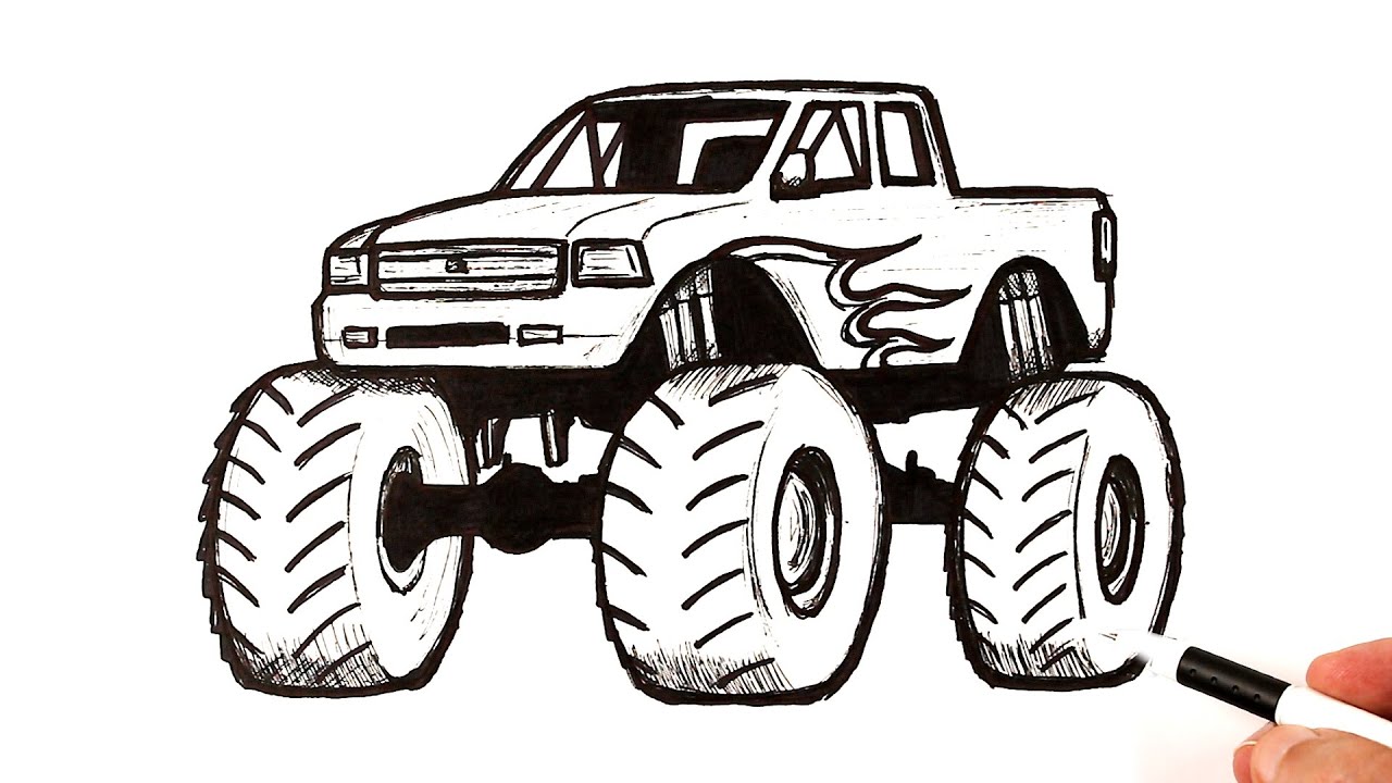 How to draw a Monster Truck