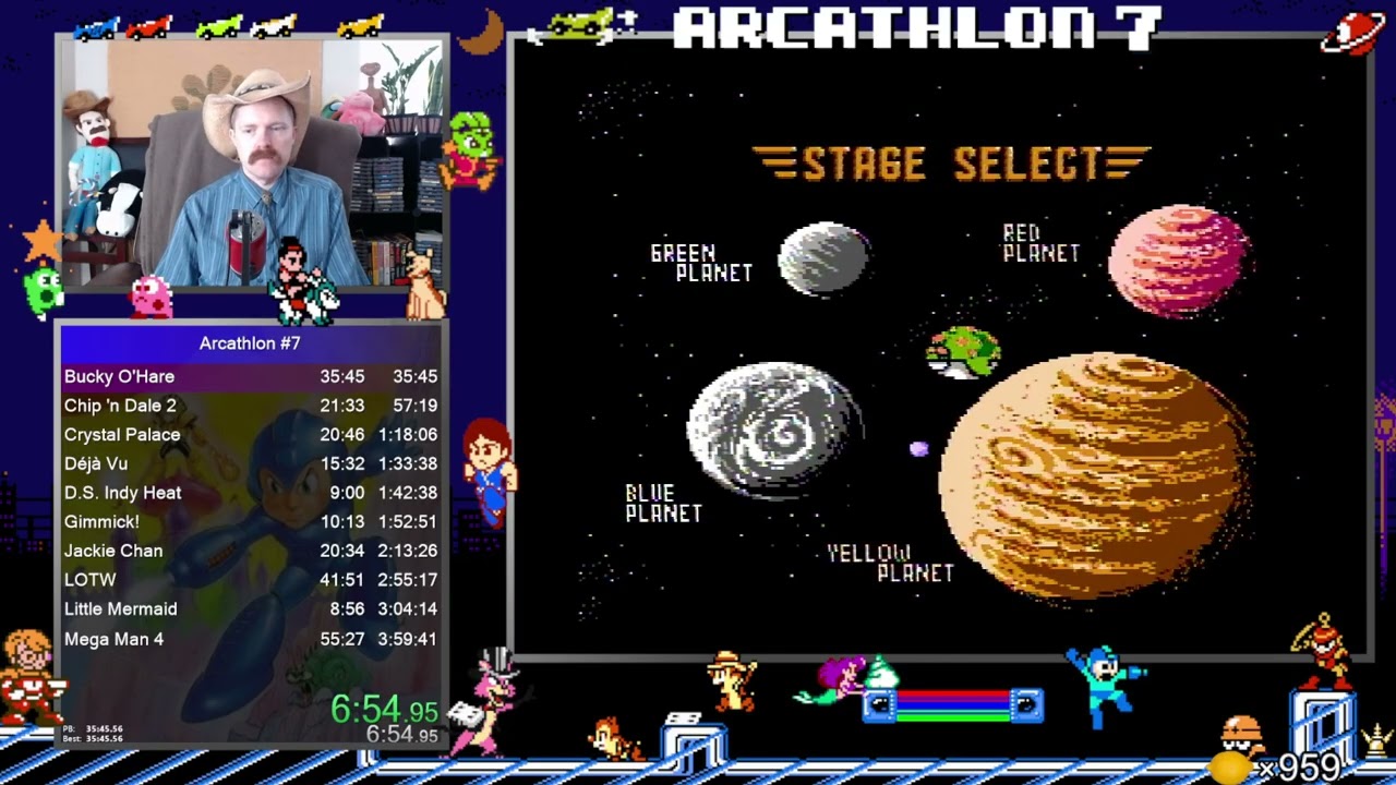 Arcathlon #7 PB (Bucky O'Hare, Chip N Dale 2, Deja Vu, Jackie Chan, Little Mermaid, Mega Man 4)