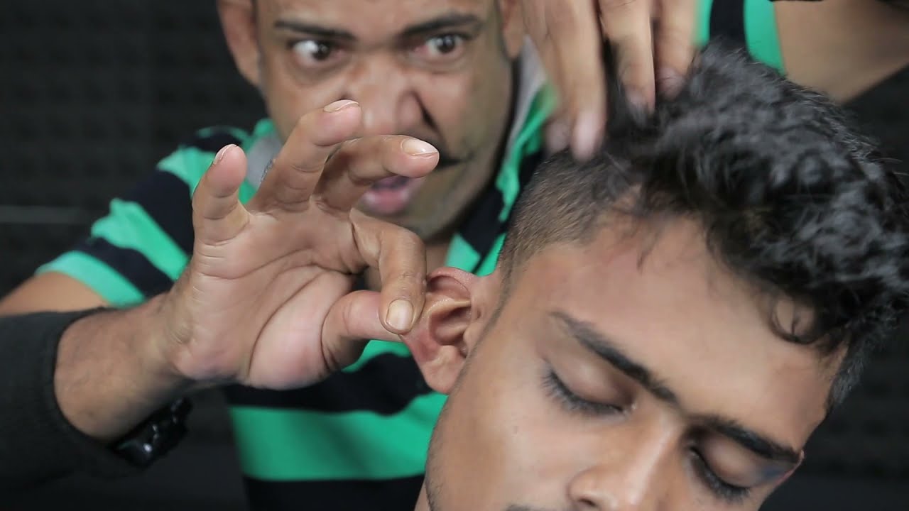 Asim Barber Shoulder Massage With Ear Crack Hair Crack Neck Crack Head Massage | 3D ASMR sound