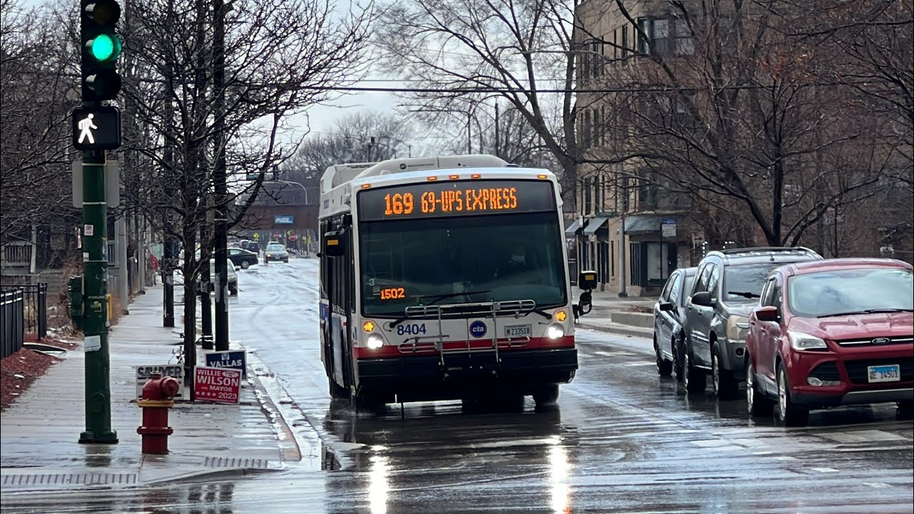 CTA NovaBus LFS (8404) & 2012 New Flyer DE60LFS (4309) on Route 169 69th-UPS Express