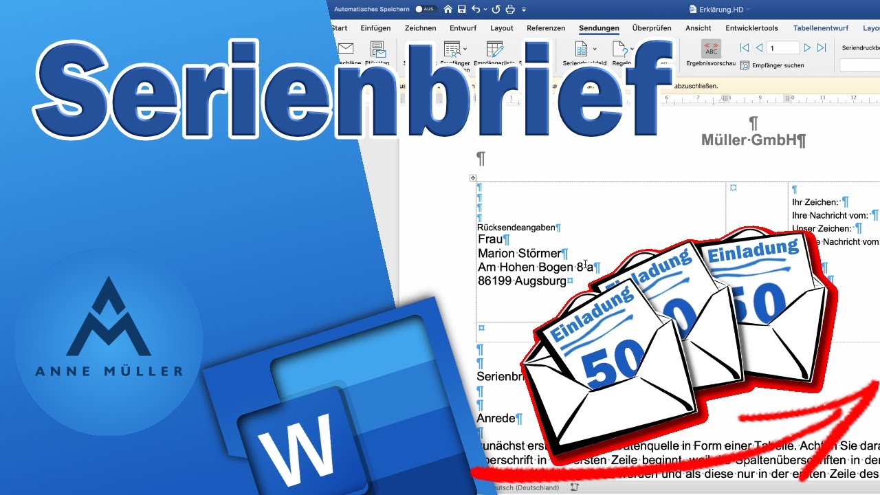So erstellst du in Microsoft Word einen Serienbrief mit geschachtelter Bedingung in der Anrede