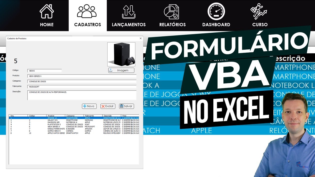 [Excel] Formulário de Entrada VBA com Imagem e Grid