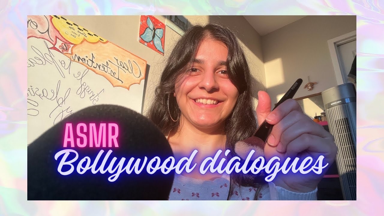 Hindi ASMR ~ Whispering famous Bollywood Dialogues (mic brushing)