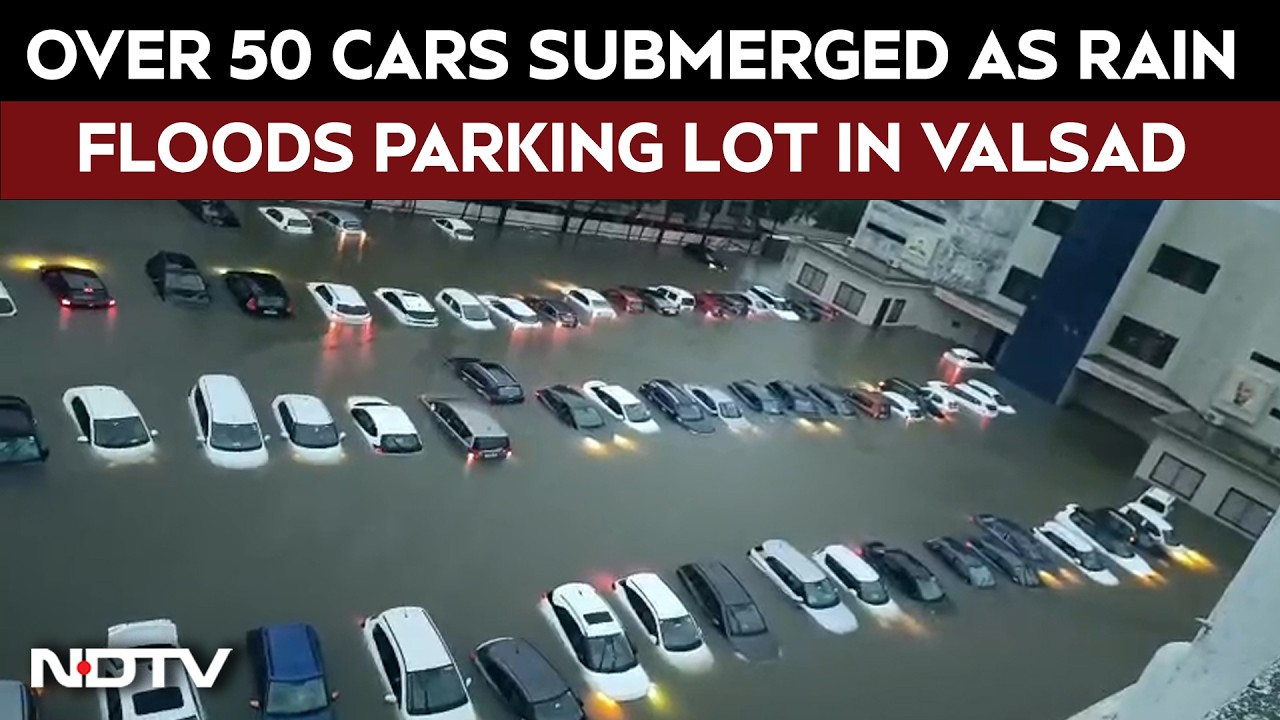 Gujarat Rains | Over 50 Cars Submerged As Rain Floods Parking Lot In Gujarat's Valsad