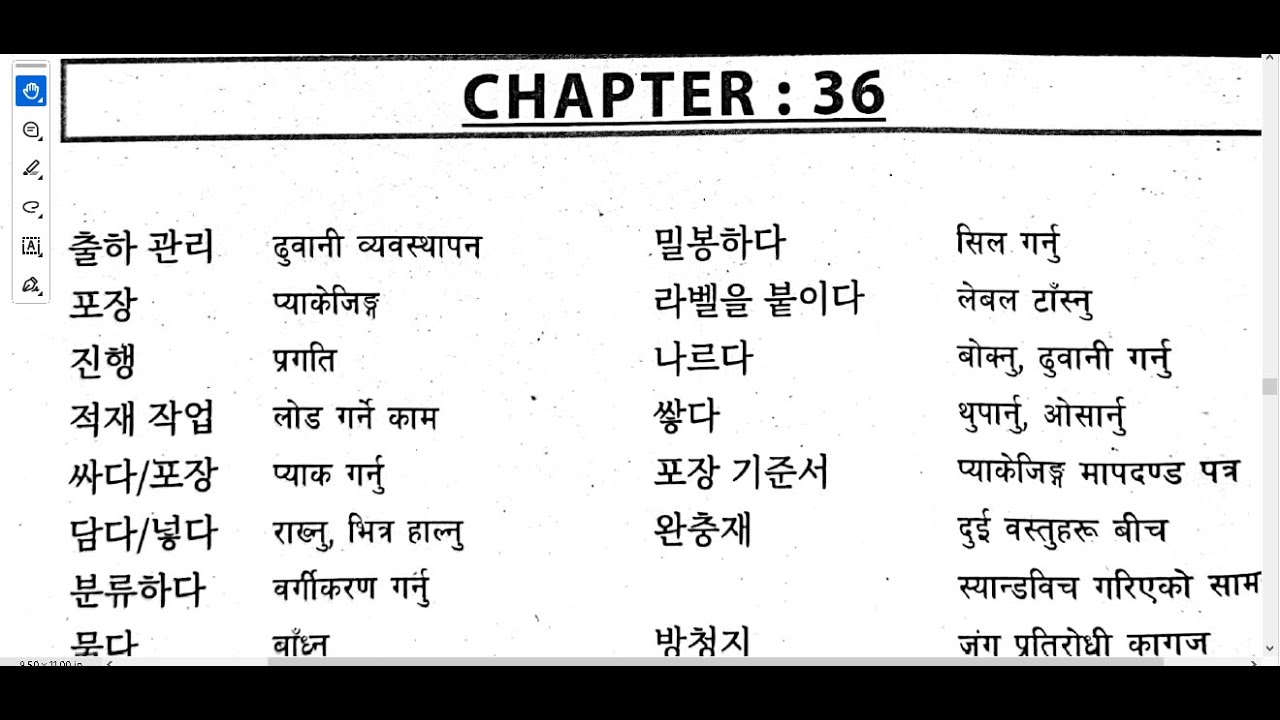 UNIT 36 NEW EPS COURSE BOOK KOREAN NEPALI MEANINGS
