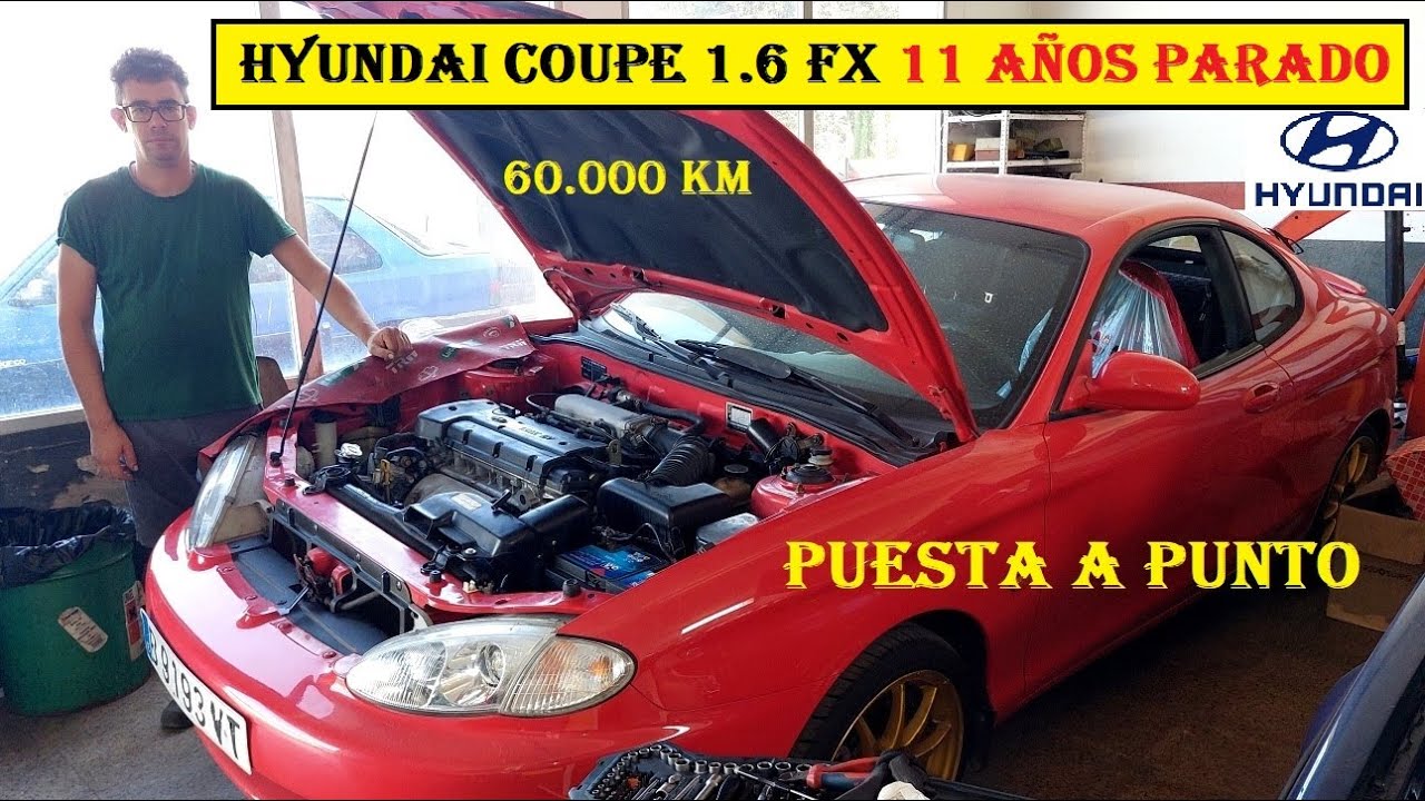 Hyundai Coupe 1.6 FX puesta a punto tras 11 años parado. Restauración Hyundai Tiburon.