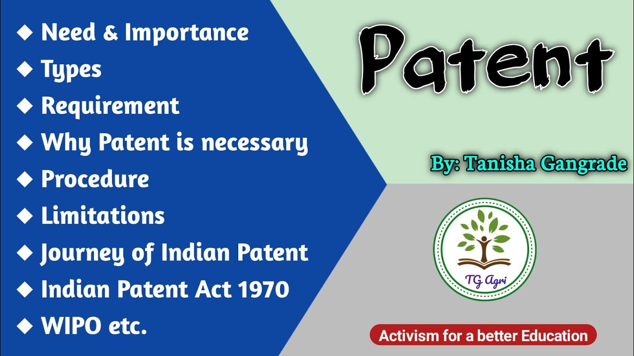 Patent | Indian Patent System | Types of Patent | Process of Patent | Apply for Patent by Tanisha