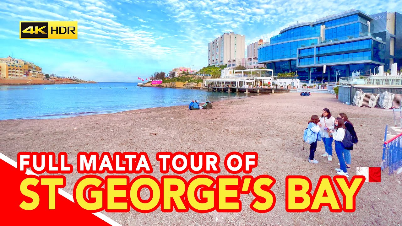 MALTA | Tour of St George's Bay, St Julians, Malta 🇲🇹