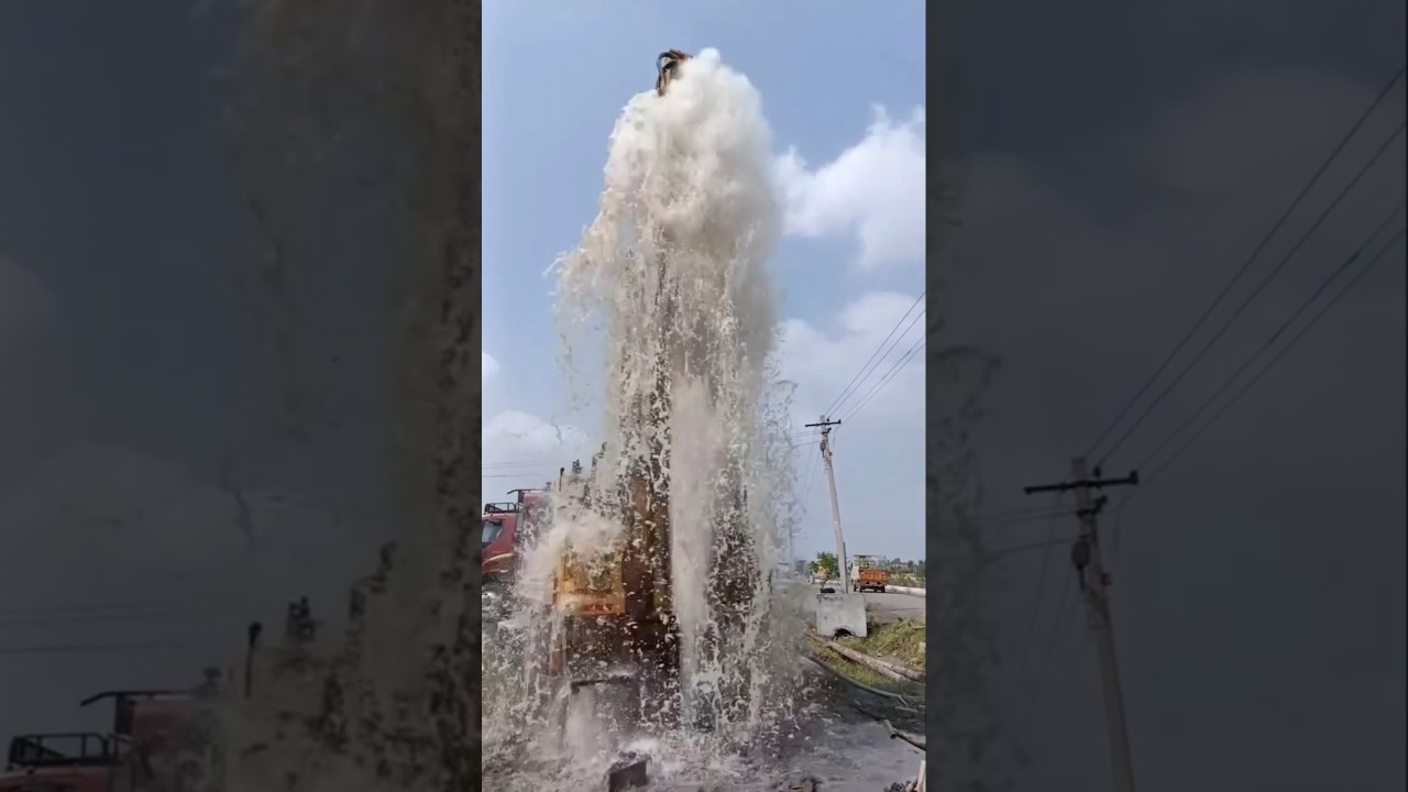 Borewell drilling high pressure water #shorts #short #shortvideo #trending #trendingshorts #borewell