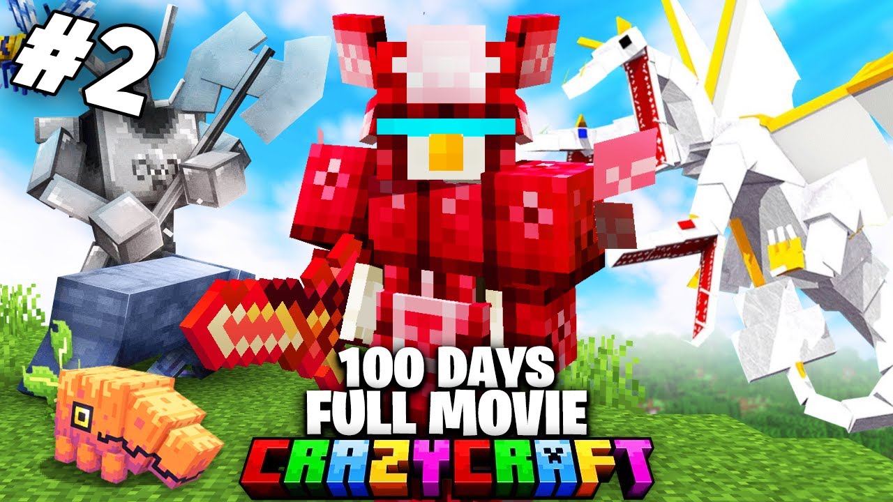 I Survived 100 Days in CRAZY CRAFT in Minecraft Hardcore [FULL MOVIE II]