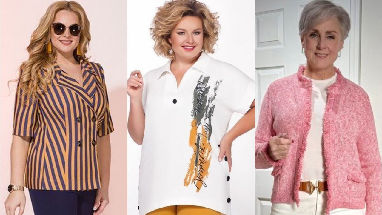 Elegant Plus Size Outfit for Mature Women | Stylish Striped Top with Pants Look Older Women Fashion 