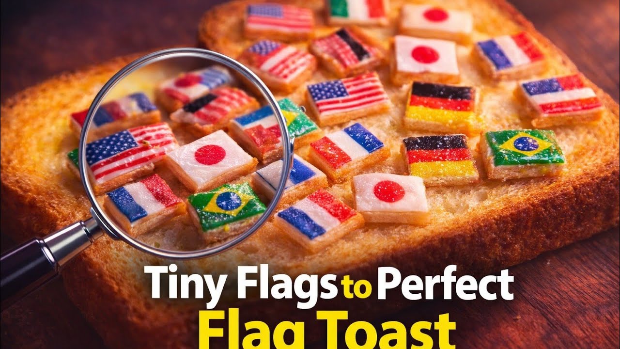 Tiny Flags to Perfect Flag Toast 😍 | Satisfying ASMR Food Art
