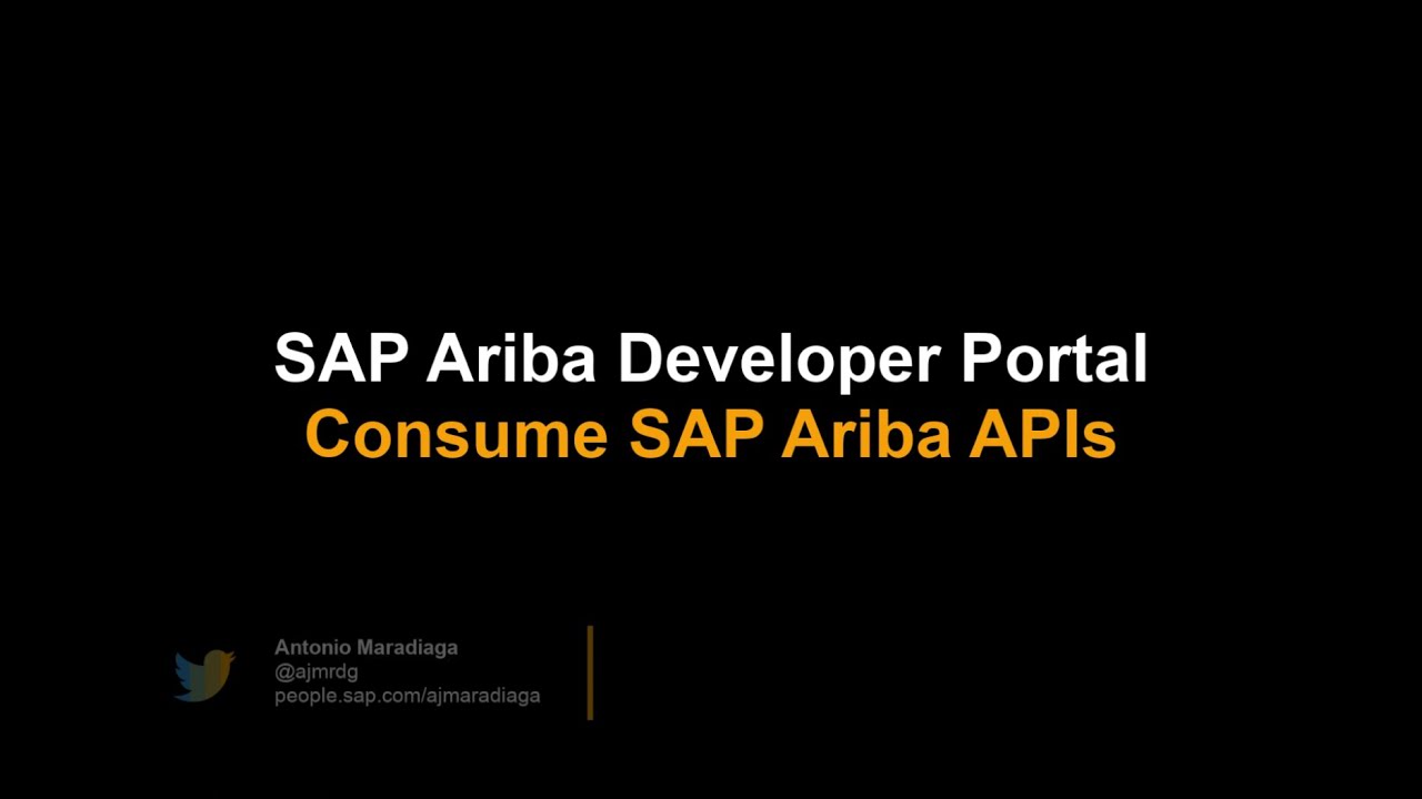 SAP Ariba Developer Portal - Consume the Ariba APIs