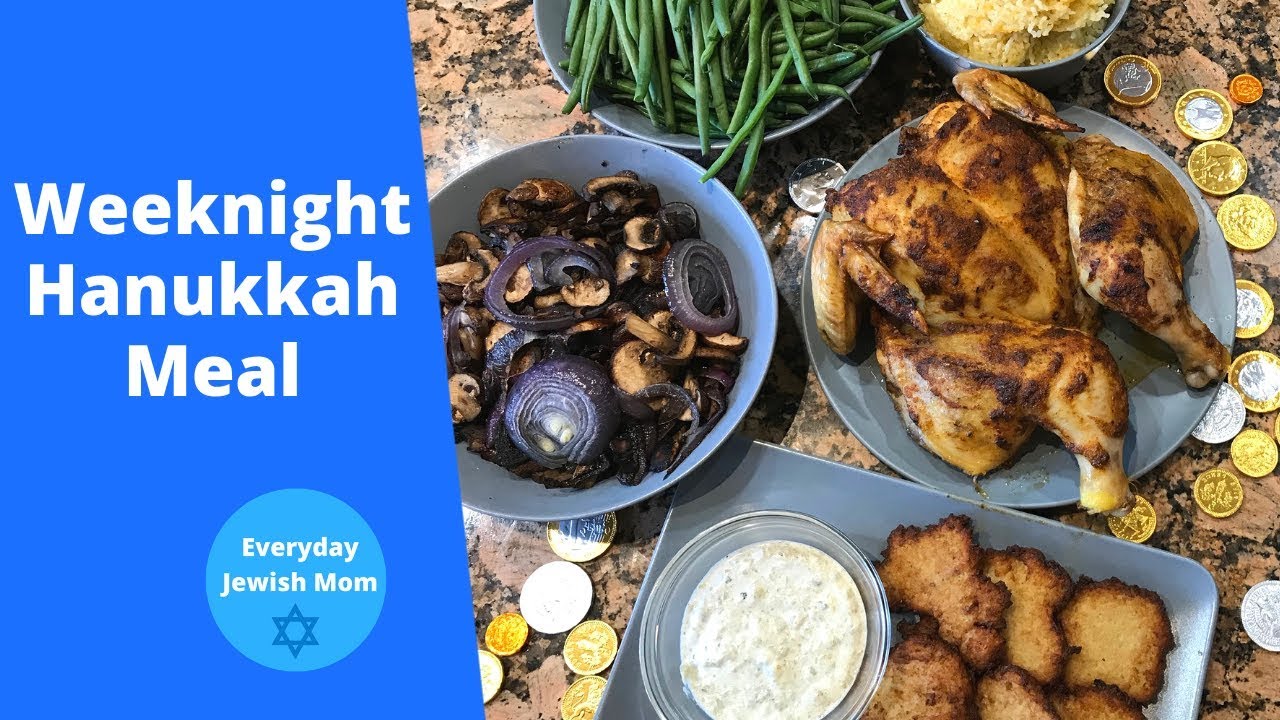Weeknight Hanukkah Meal (collab w/ Little Kosher Lunch ) / Trader Joes Chanukah Dinner Party