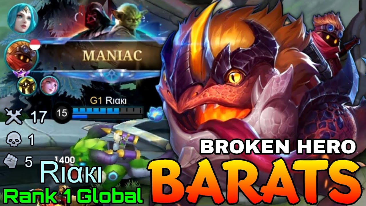 Broken Hero! Barats Hyper Tanky META - Top 1 Global Barats by R&iota;&alpha;к&iota; - Mobile Legends