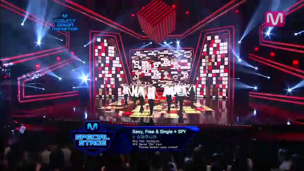 Mr.Simple + Sexy,Free & Single + Spy by Super Junior @Mcountdown_2012.08.02