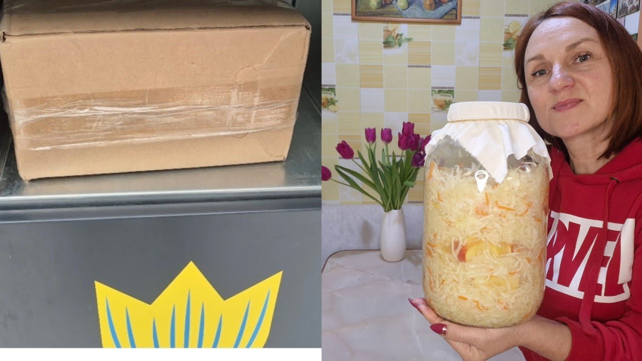 ПОДАРУНОК ВІД ПОДРУЖКИ.🎁 ЗАКВАСИЛА КАПУСТУ З ЯБЛУКАМИ. 🍎😋