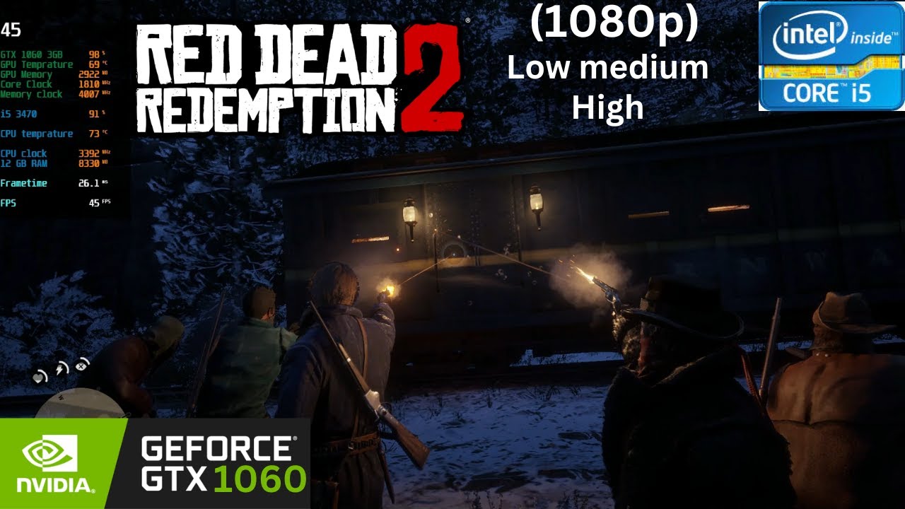 GTX 1060 3GB - Red Dead Redemption 2 | 1080p - High -Medium -Low | Core i5-3470 -12GB RAM