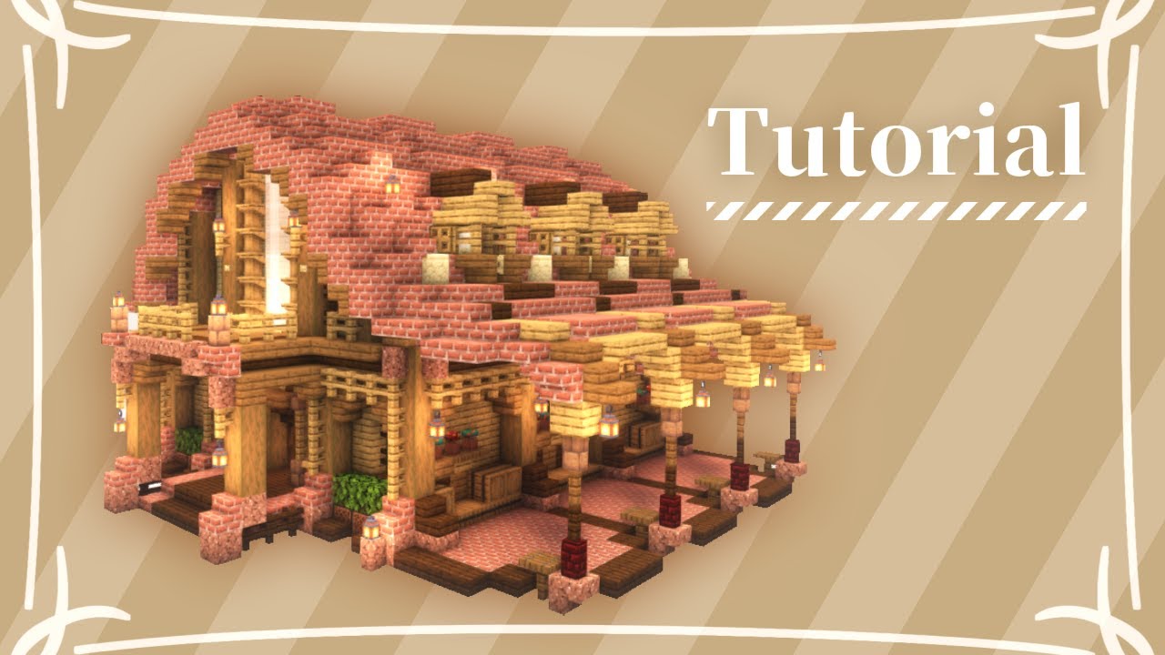 Майнкрафт: Учебник по милому дому ≫ Постройка круглой кирпичной крыши [Minecraft]