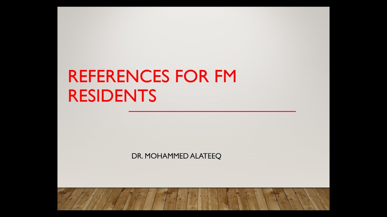 References for Family Medicine Residents