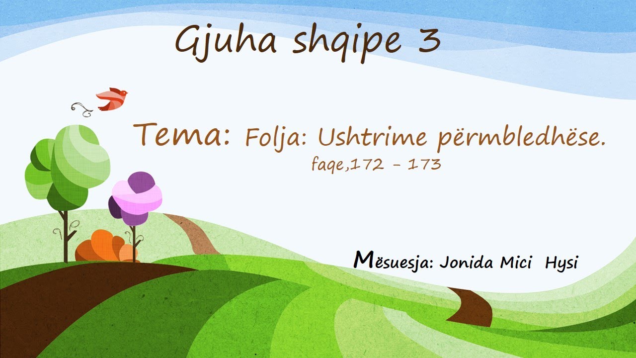 Gjuha shqipe 3 Folja  Ushtrime permbledhese