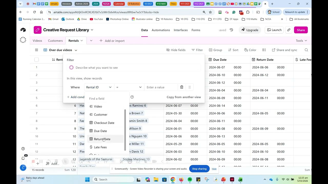 Lookup field for using to get the right fields for a CSV mail merge