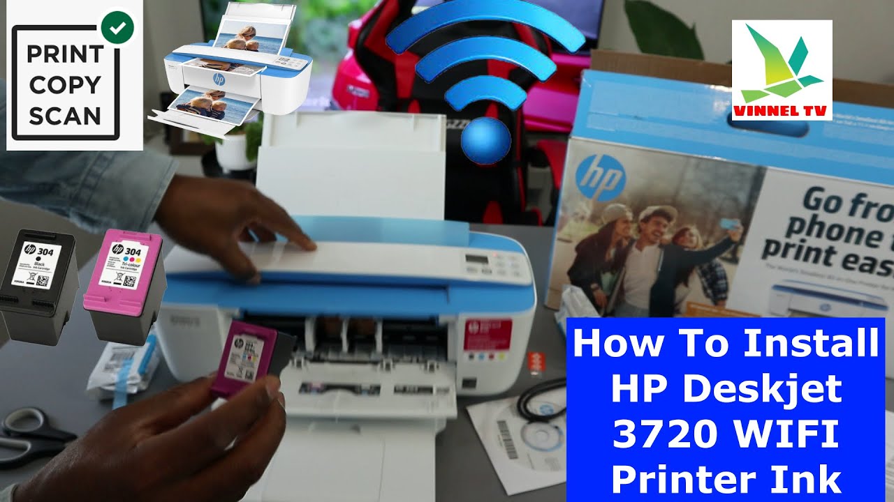 How To Install HP Deskjet 3720,3755 WIFI Printer Ink