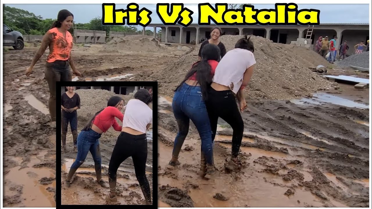 -Estas Chicas Se Retaron A Una Lucha Muy Dura En El Lodo😨Quien Caerá Primero?