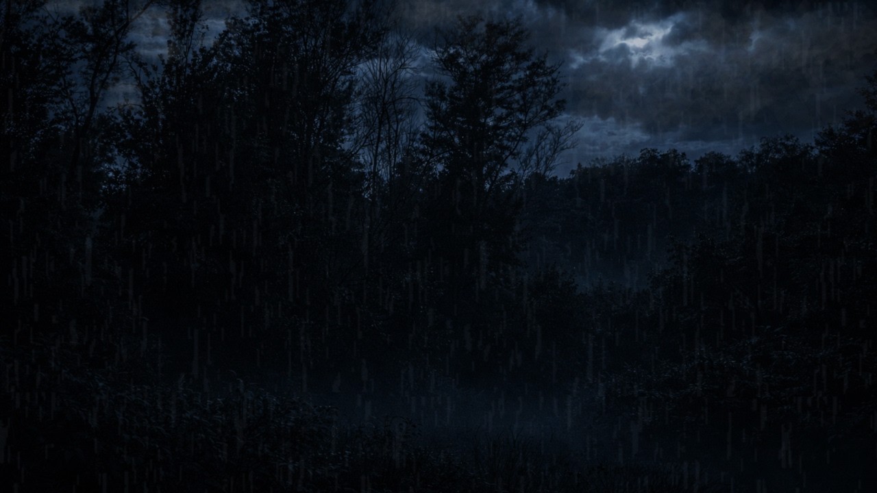 Fall Asleep to Dark Forest Rain 🌑 | No Music | Sleep Sounds