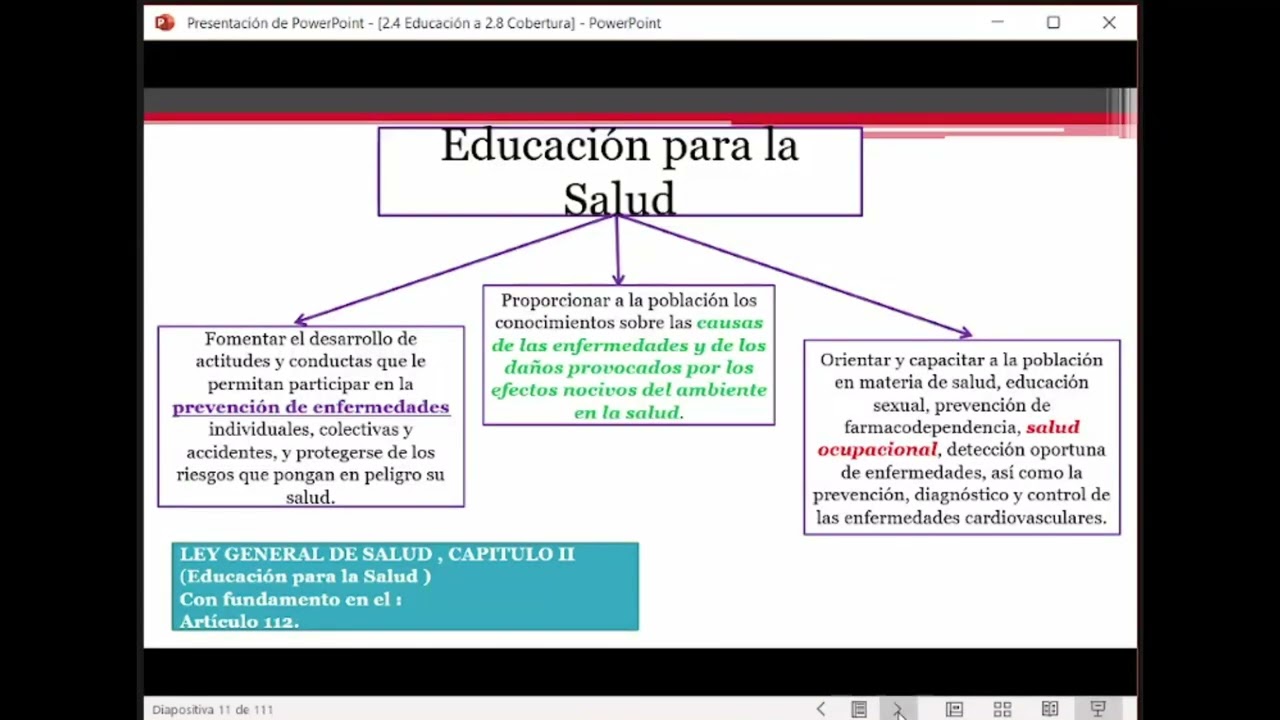 Salud Pública: Educación en salud.