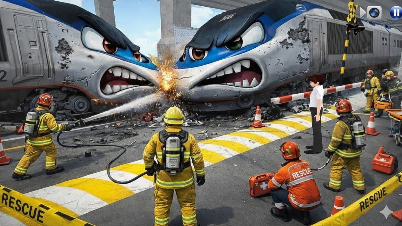 🚆Angry Train Crash Scene 😱 Gameplay- 3D Driving Class 2 || Rescue Mission