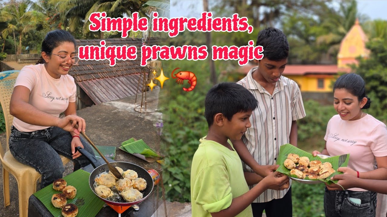 Ankita’s unique prawns recipe 🦐🔥 | Outdoor cooking vibes / Konkani vlog 😋 
