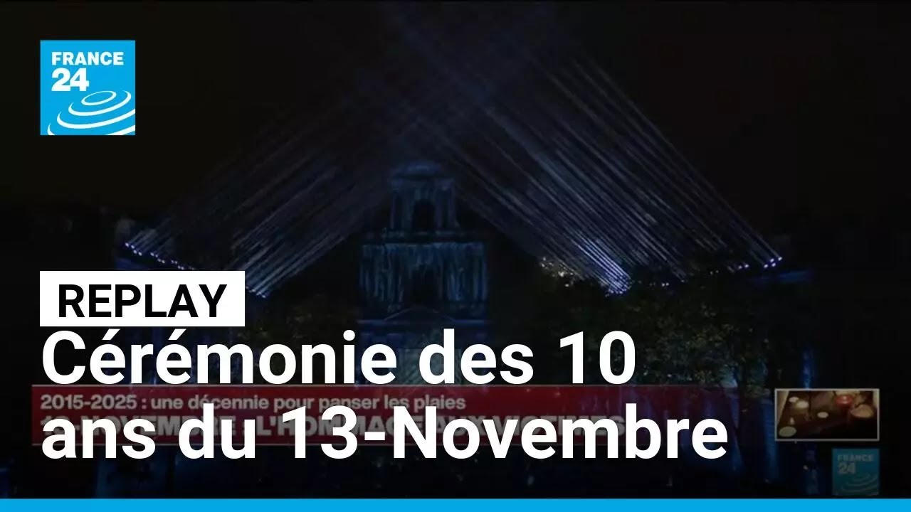 Dix ans du 13-Novembre : revivez la c&eacute;r&eacute;monie d'hommage au jardin m&eacute;moriel &bull; FRANCE 24