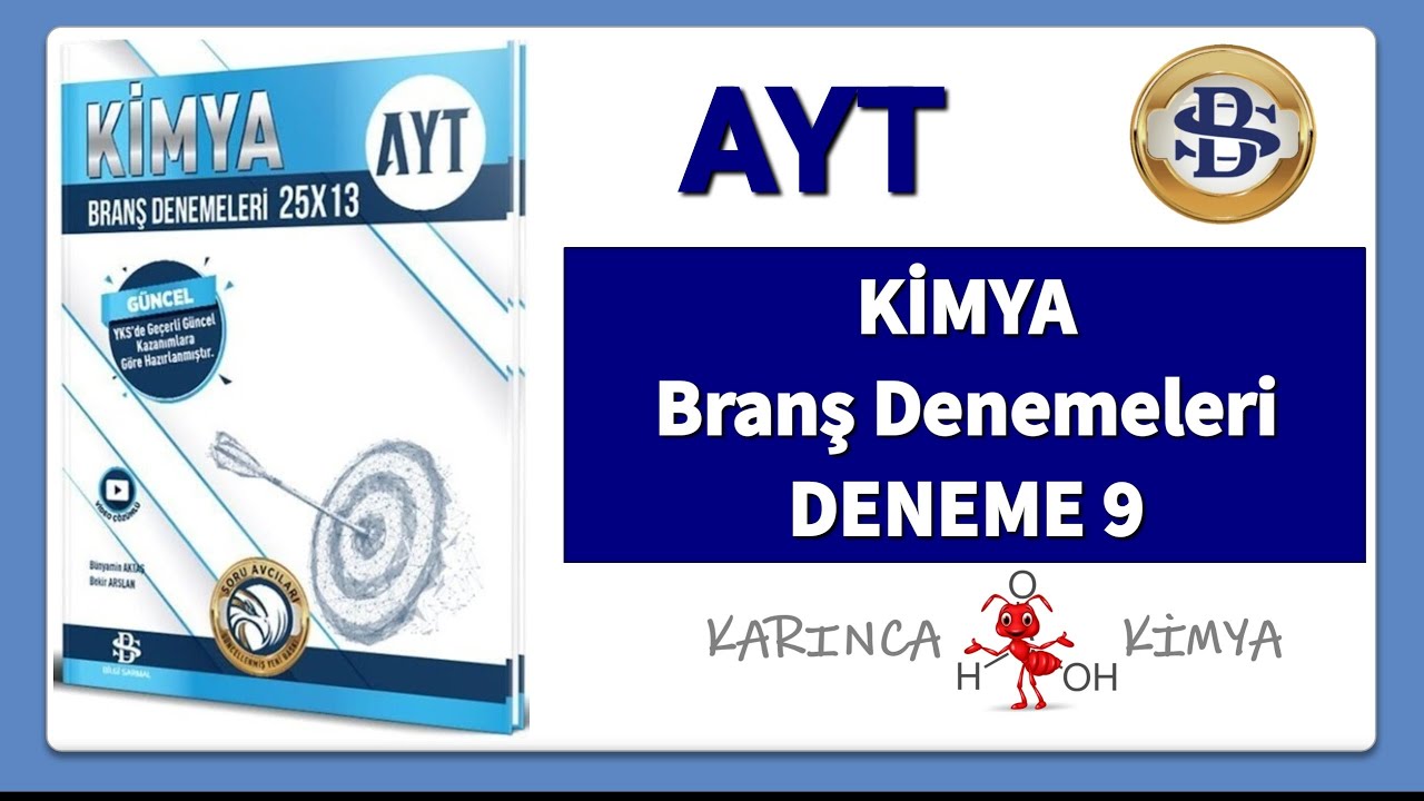 Bilgi Sarmal Yayınları AYT Kimya Denemeleri Deneme 9