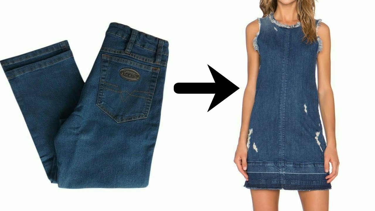 COMO FAZER VESTIDO USANDO CALÇA JEANS Dicas de Customizações Jeans