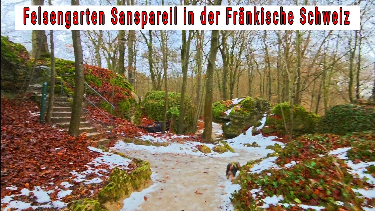 Felsengarten Sanspareil in der Fränkische Schweiz im Winter unterwegs mit Justus König J.K