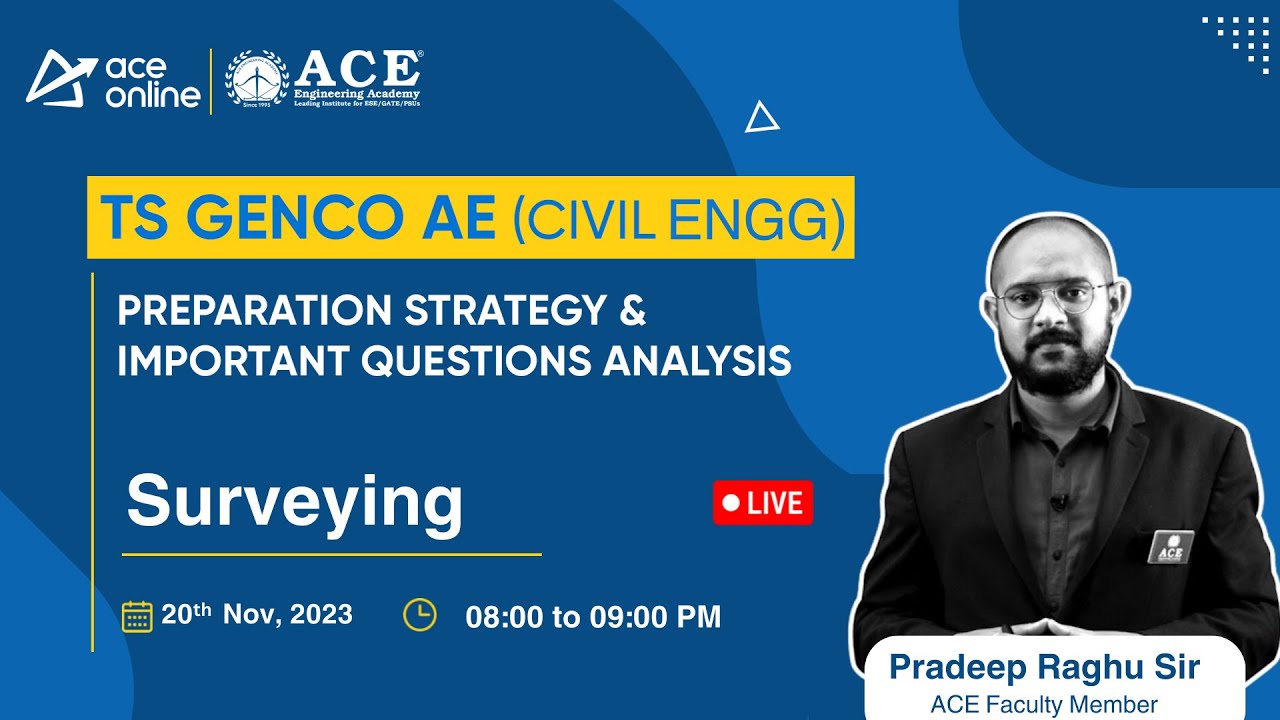 TS GENCO-AE (Civil) | Surveying | Preparation Strategy, Important Questions Analysis | ACE Online