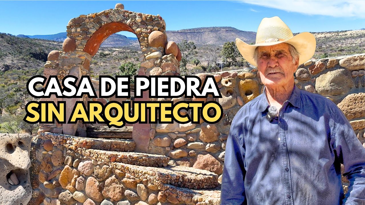 Construyó su casa con PIEDRA DE RÍO, el Sacrificio pegando MILES de Piedras