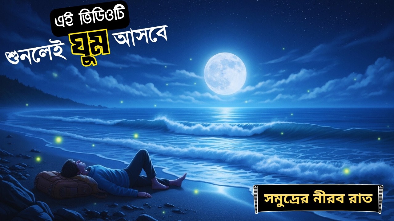সমুদ্রের ধারে নীরব রাত: ঢেউয়ের শব্দে ধীরে ঘুমিয়ে পড়া | বাংলা ঘুমের গল্প