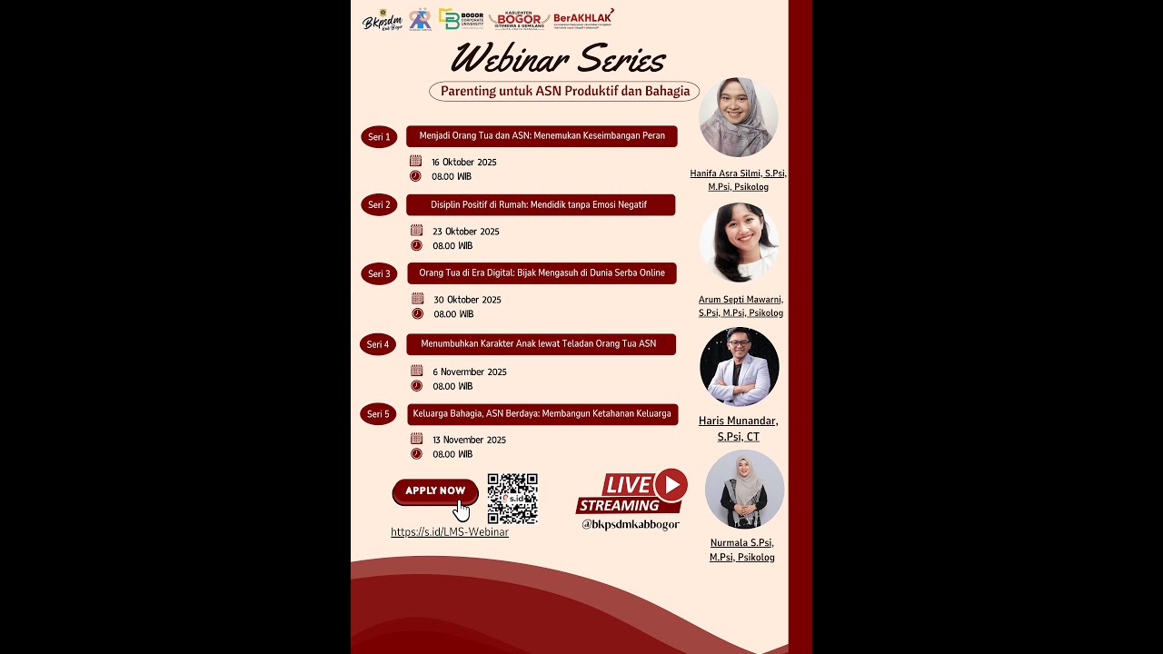 WEBINAR SERI IV MENUMBUHKAN KARAKTER ANAK LEWAT TELADAN ORANG TUA ASN