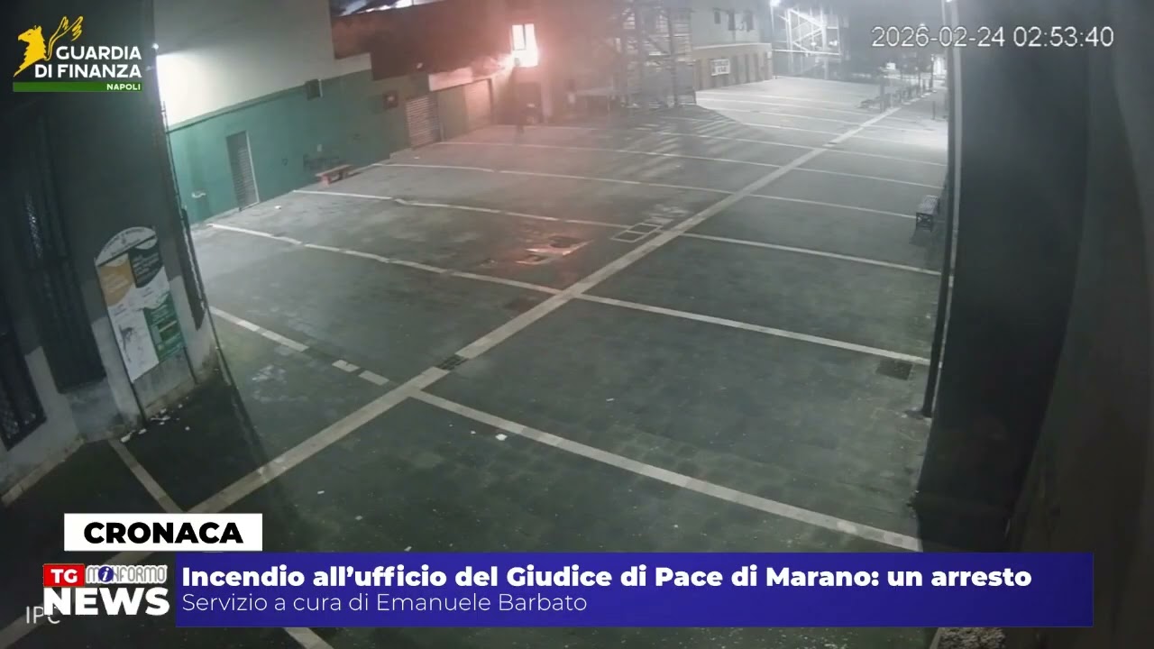 Incendio all’ufficio del Giudice di Pace di Marano: un arresto