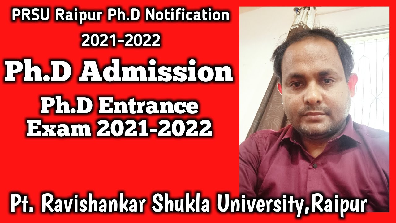 Ph.D notification | PRSU Raipur Ph D entrance
