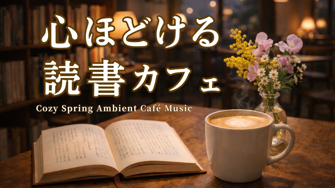 【カフェBGM】心ほどける読書カフェ｜やさしいピアノとギター｜Relaxing Spring Café Music