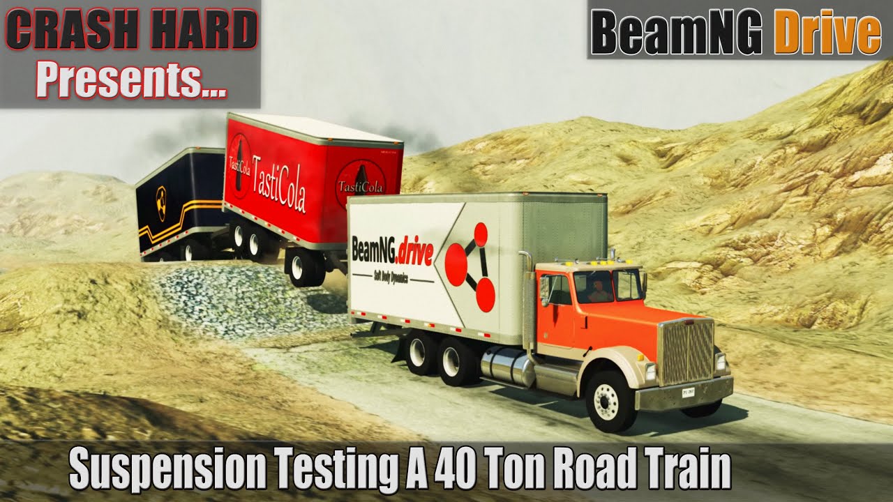 Suspension Testing A 40 Ton Road Train - BeamNG Drive | CRASHHARD