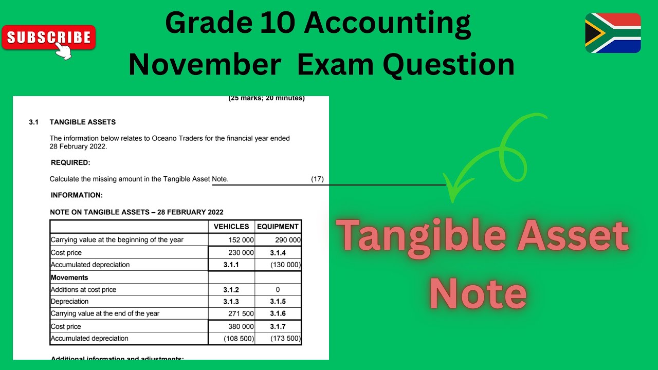 Grade  10 Accounting Tangible Assets November Paper 2
