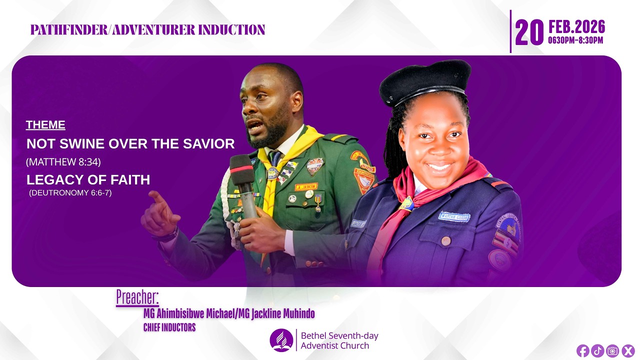 🔴Live: Pathfinder/Adventurer|| MG Ahimbisibwe Micheal/Jackline Muhindo || Matth8:34/Deut 6:6-7