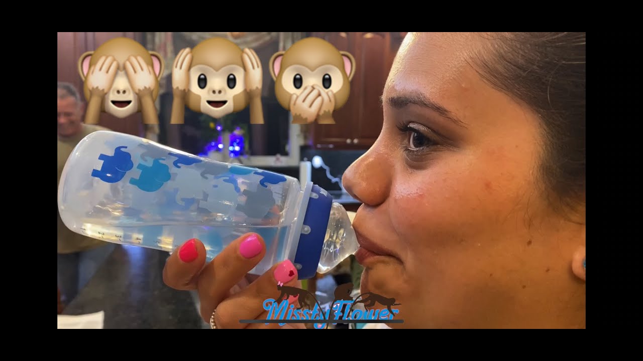 Jealous Human Sissy takes bottle 🍼 away from Monkey 🐒 after working so hard to get the Coconut water