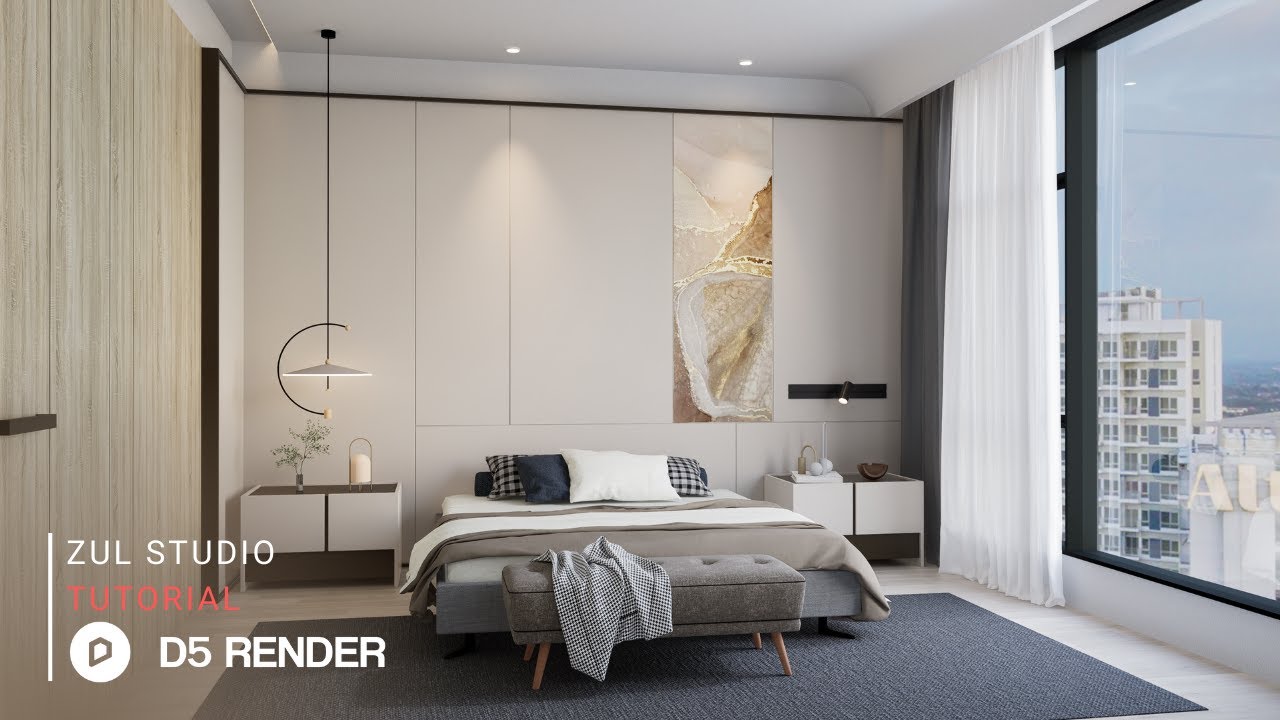 D5 Render realistic interior rendering tutorial | Bedroom 166
