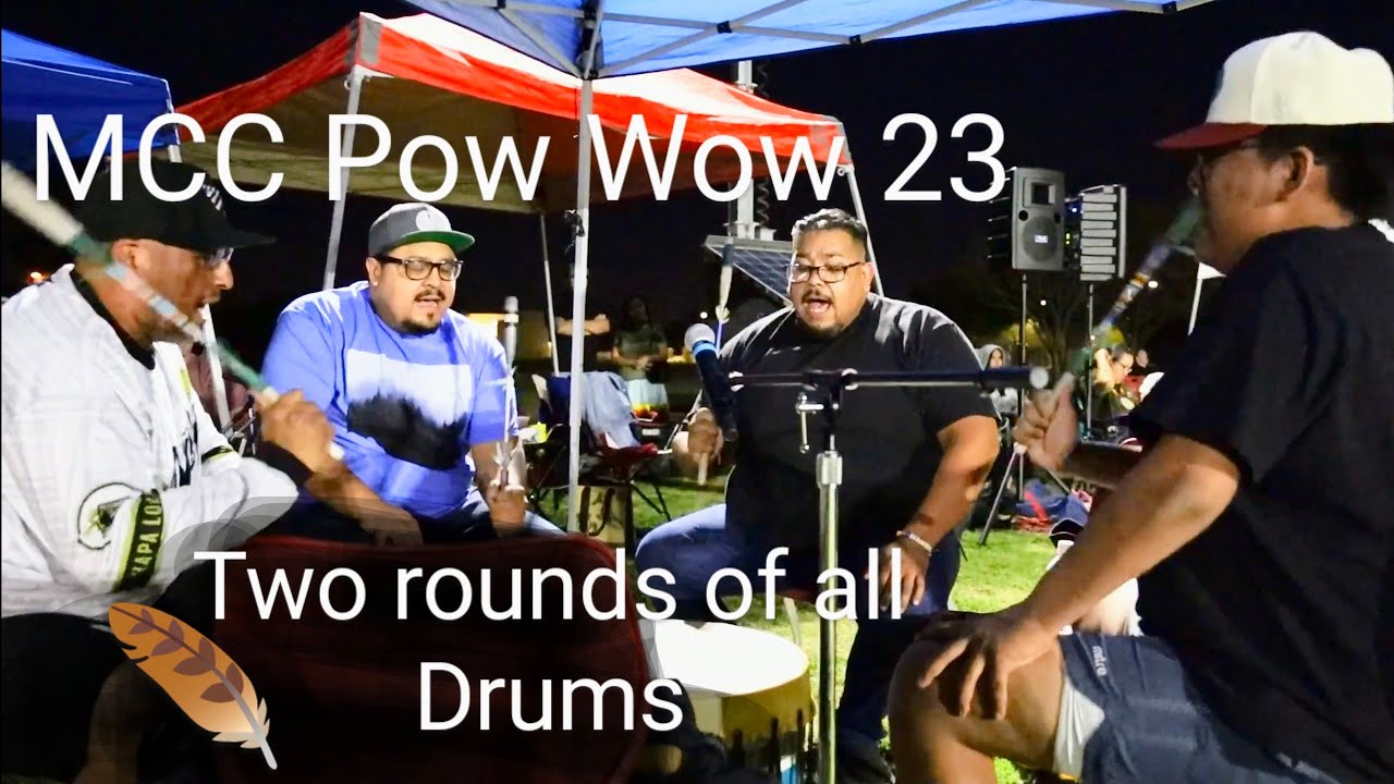 Two rounds of all drum groups at MCC Thunderbird Social Pow Wow 2023