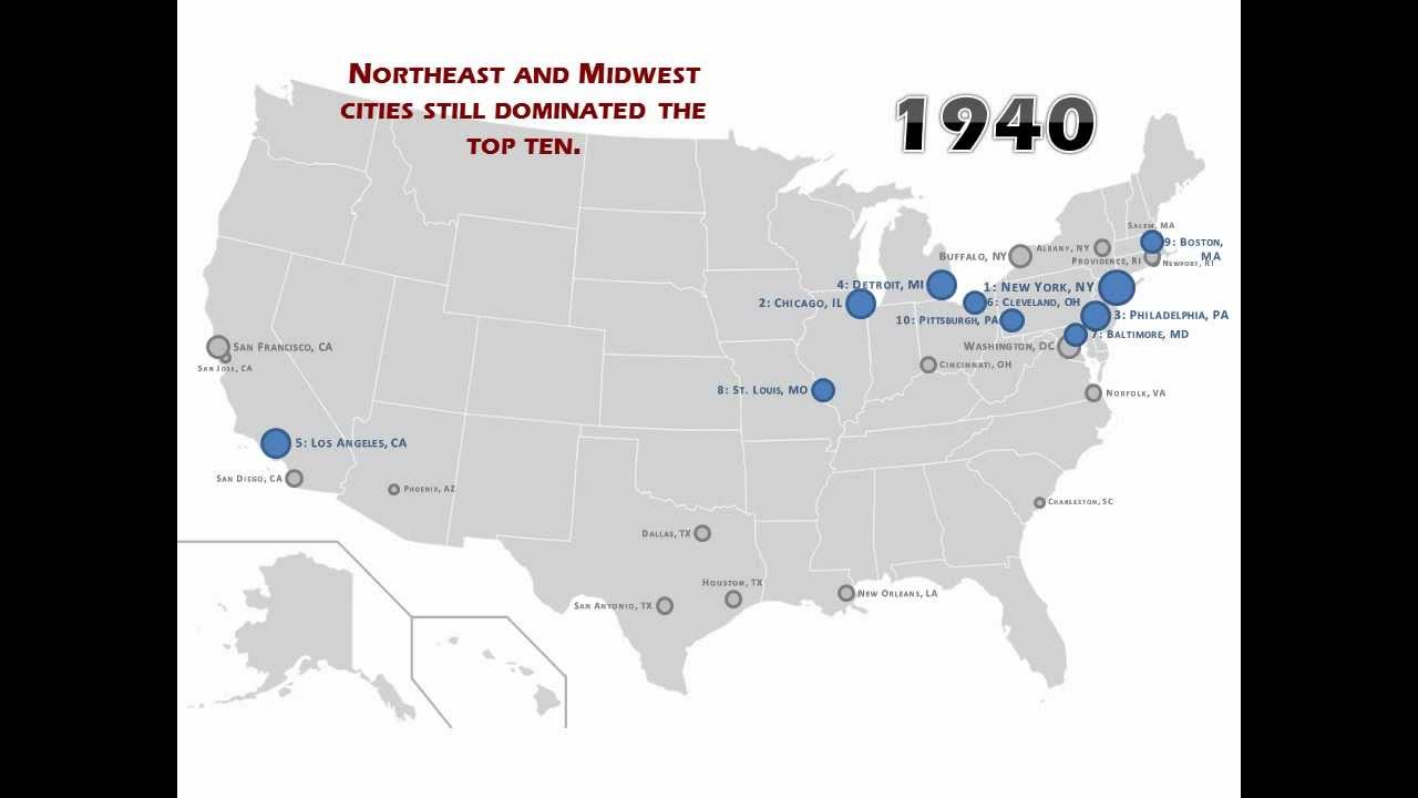 Largest Cities in the United States Over Time